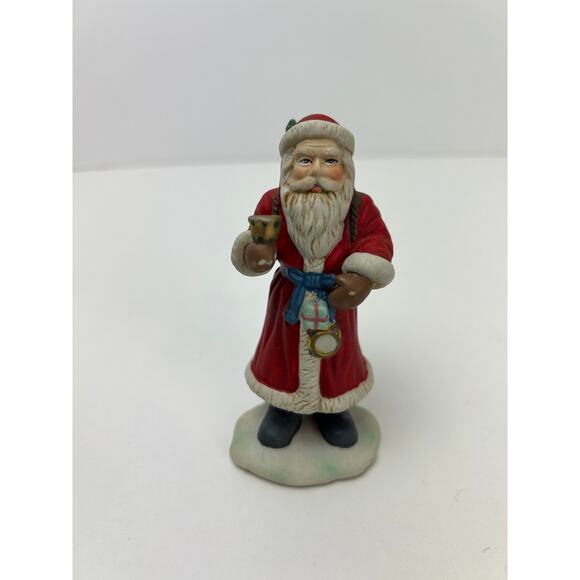 Christmas Traditions 4" Ceramic Santa Figurine Red Coat Hand Painted w Box - Picture 3 of 10